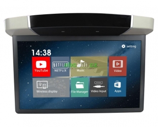 Stropní LCD monitor 15,6" šedý s OS. Android HDMI / USB, dálkové ovládání