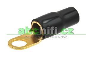 Kabelové oko zlaté pro kabel 35mm2 / otvor 10 mm / černá izolace