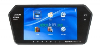 LCD monitor 7"- USB, mikro SD, FM modulátor, Bluetooth, vstup pro kameru